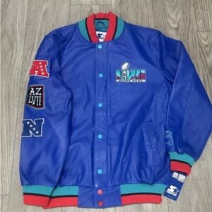 Super Bowl NFL Arizona LV11  Men's Leather Starter Jacket XL